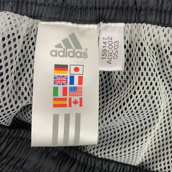 Vintage Y2K Adidas Windbreaker Pants Men's Medium Black White Track Jogger Nylon - Picture 10 of 15